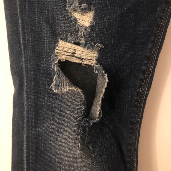 Express Distressed Mid Rise Jeans (Short Length) - Picture 2 of 8